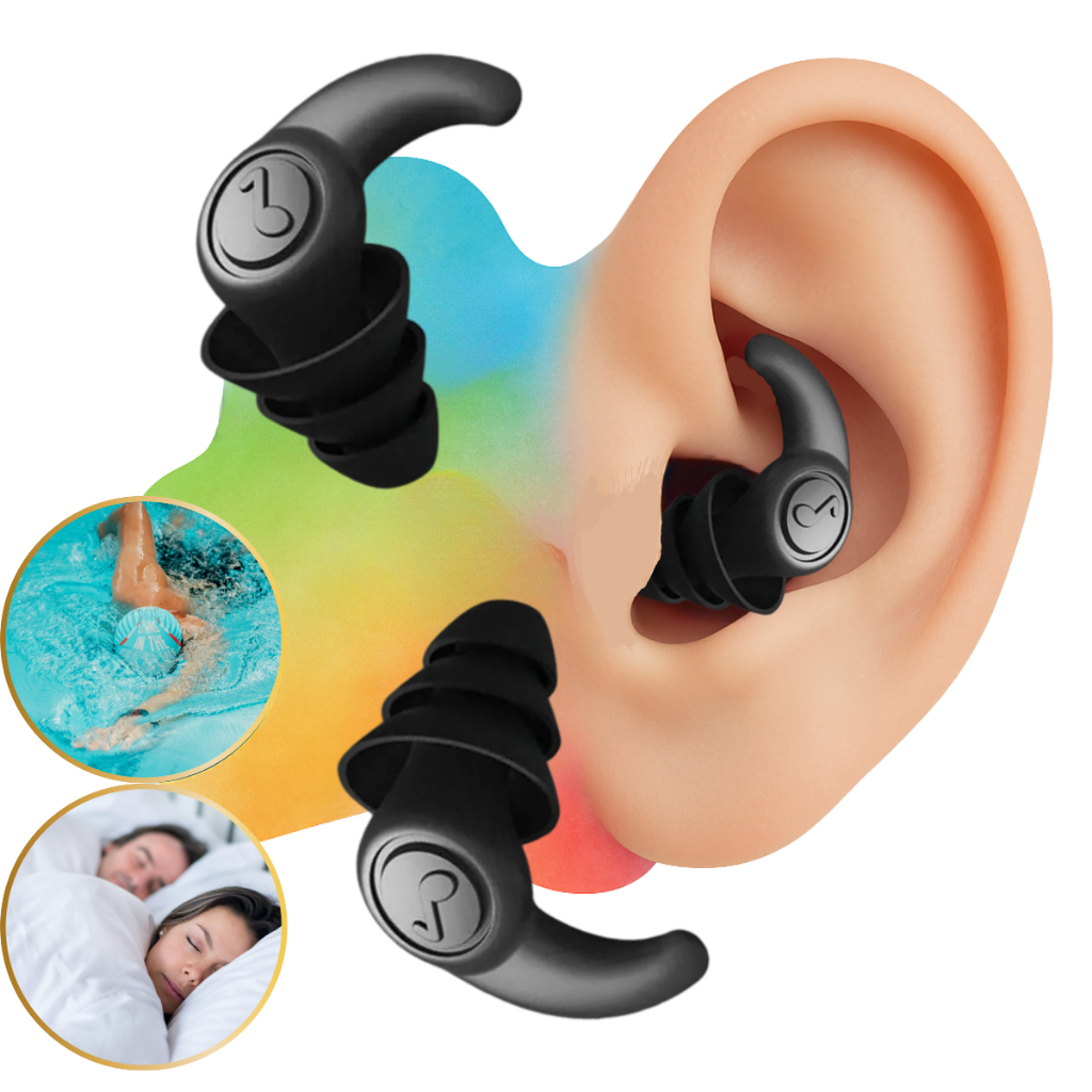 Tampão Ouvido 2 Pares 3 Camadas Antiruído Plug Dormir Natação Estudos Trabalho Protetor Auricular