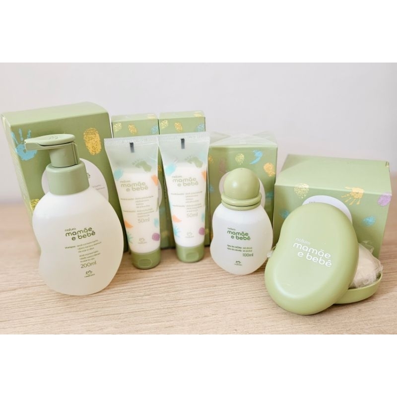 kit Natura mamãe e bebê com saboneteira