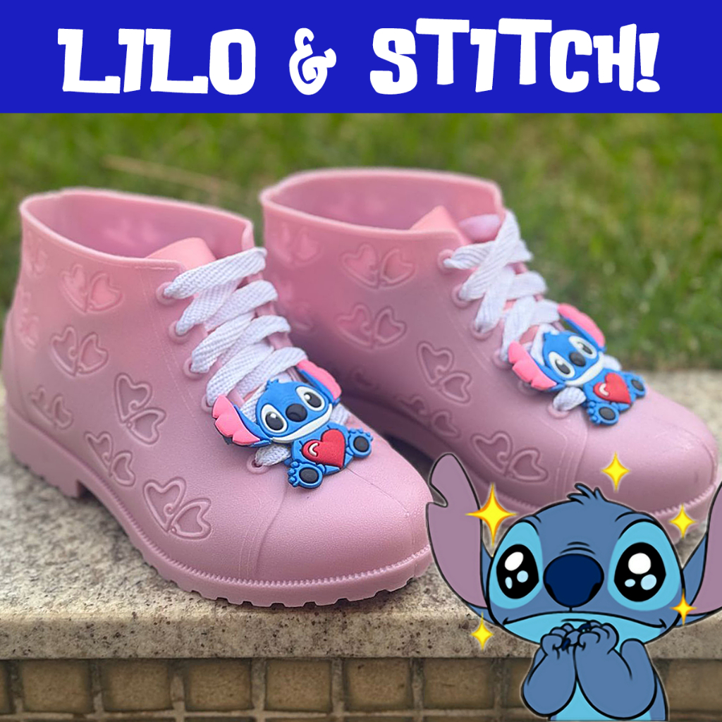 Botinha Bota Infantil Lilo e Stitch Galocha Feminina Menina Lançamento Confortavel Envio Imediato
