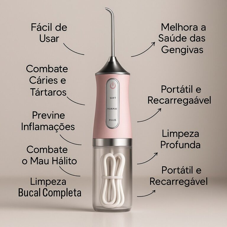 Irrigador Oral Portátil Jato De Água Recarregáv