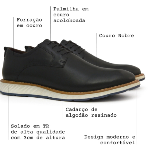 Sapato Oxford Masculino em COURO 100% LEGITIMO Soc