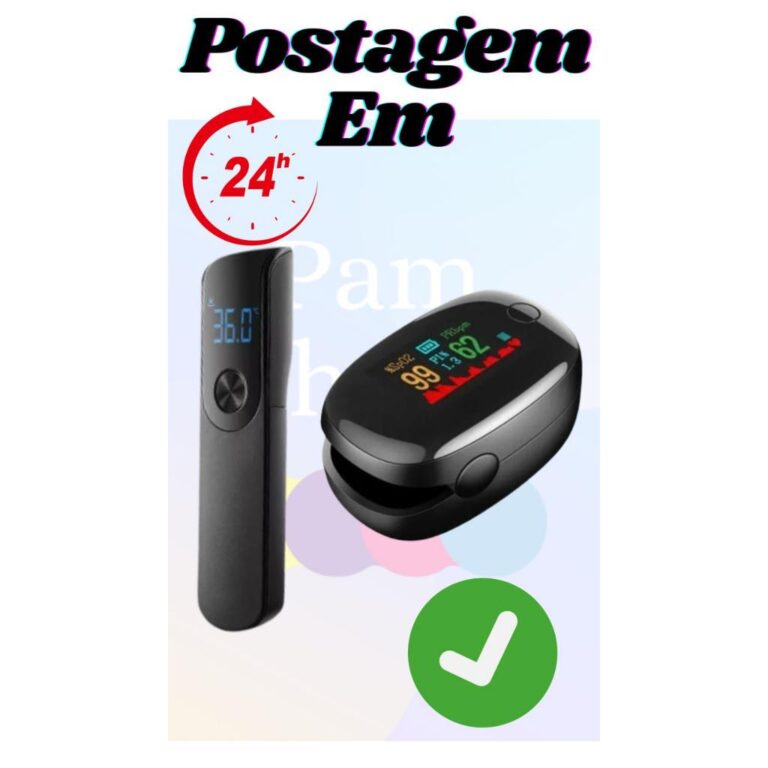 Kit termometro de testa sem contato PRETO+ oximetr