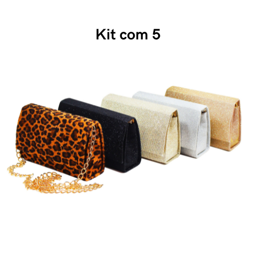 Kit com 5 Bolsas clutch de mão femenina bolsa car