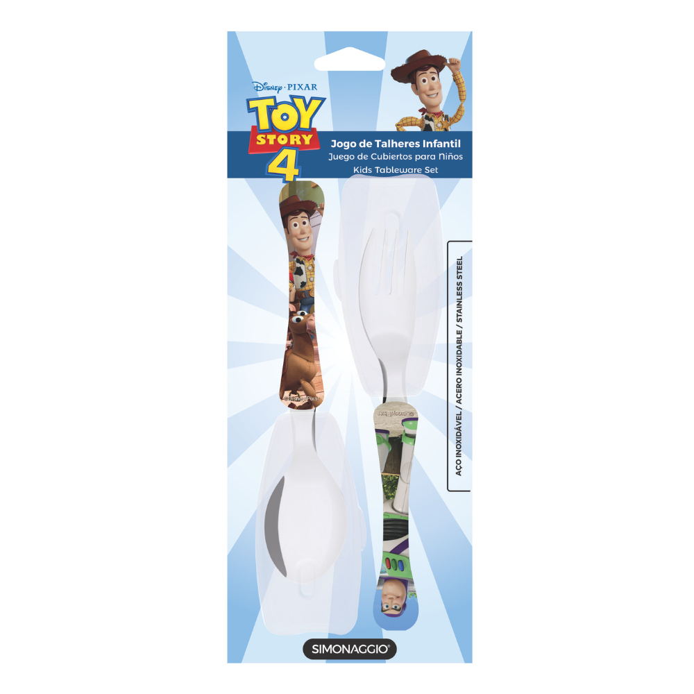 Jogo De Talheres Inox 2 Pcs Infantil Toy Story Com Proteção – Disney