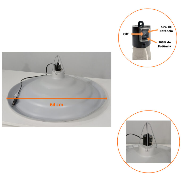 Campânula para Aquecimento de Animais 60 cm (Sem 