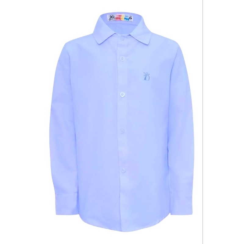CAMISA SOCIAL INFANTIL/JUVENIL MENINO/MASCULINA MANGA LONGA, MODELAGEM SLIM, TECIDO PREMIUM . TAMANH