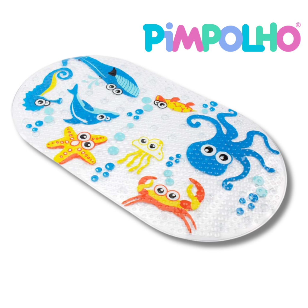 Tapete de banho Antiderrapante Pimpolho com Ventosa para Box e Banheira Infantil