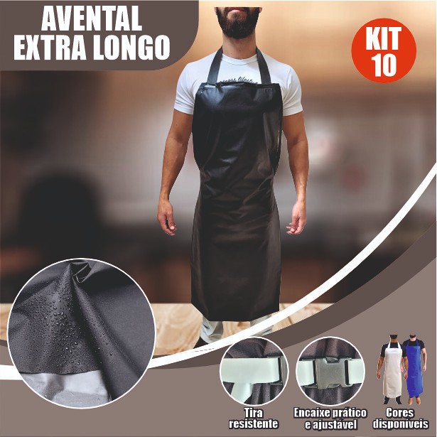 Kit 10 Avental Pvc Impermeável Açougueiro Peixar