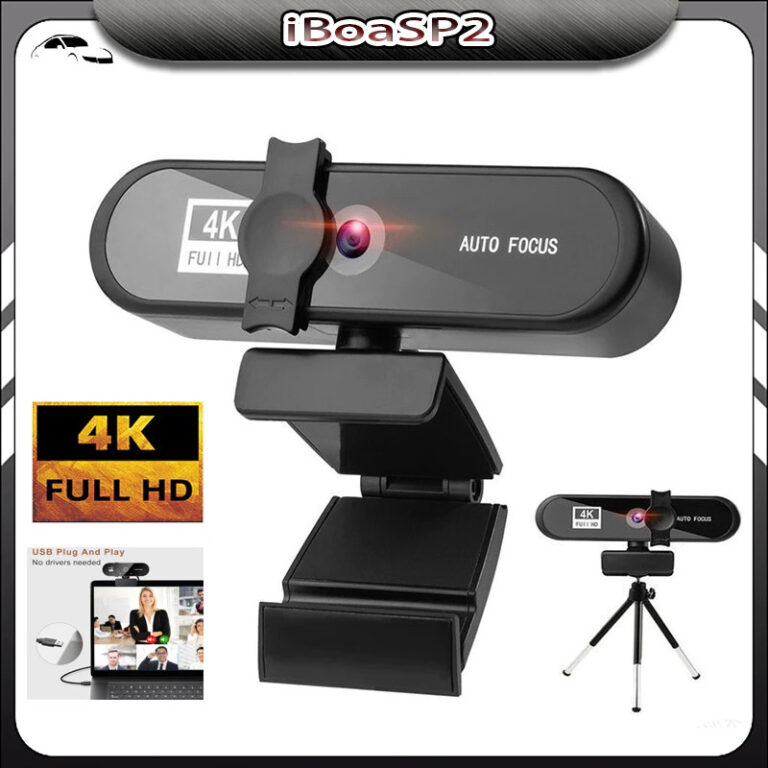 4K Webcam Mini Câmera 2K Full HD Com Microfone Au