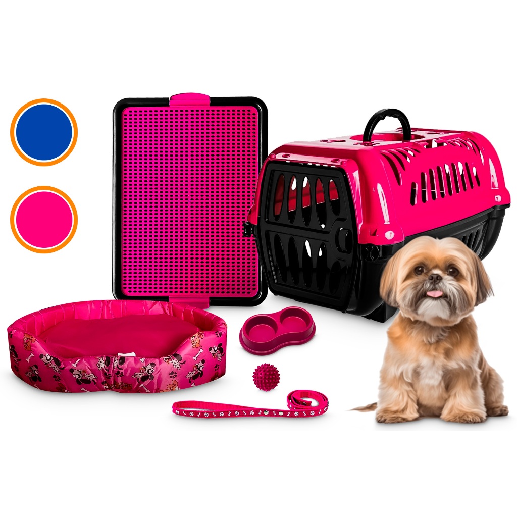 Kit Cachorro Completo Com Caminha Caixa De Transporte Milão Lavável