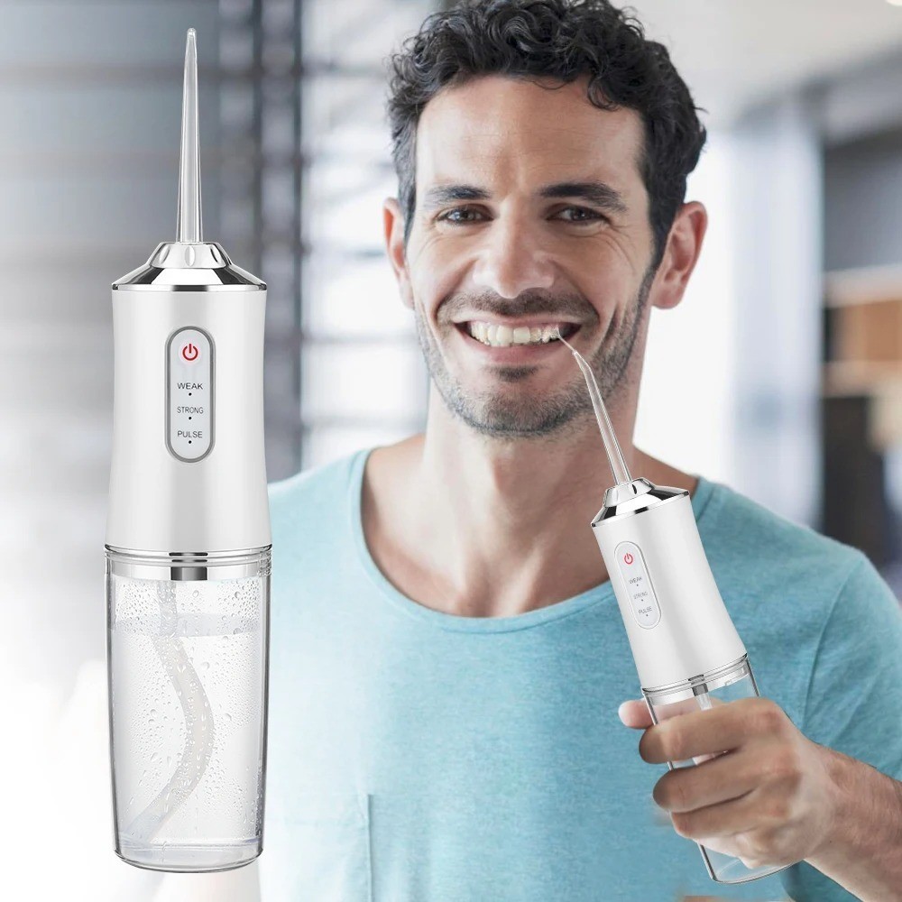 Irrigador Oral Jato de Água Dental Recarregável Portátil Profissional Sem Fio Dentes Gengivas Implan