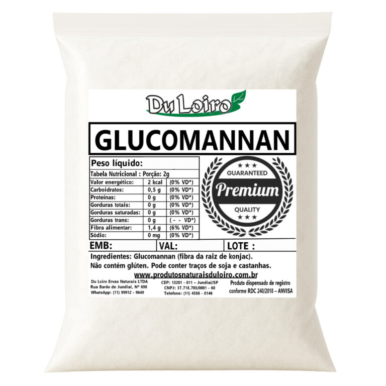 Glucomannan em Pó Puro – Fibras naturais pa