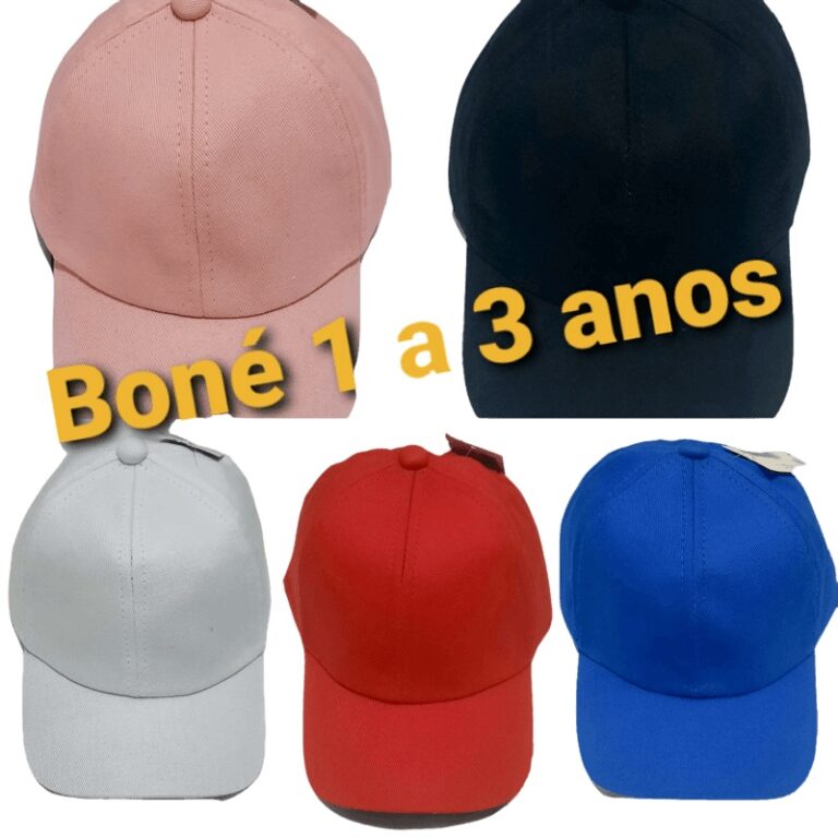 Boné 1 a 3 anos Liso Infantil Bebê Menino Menina