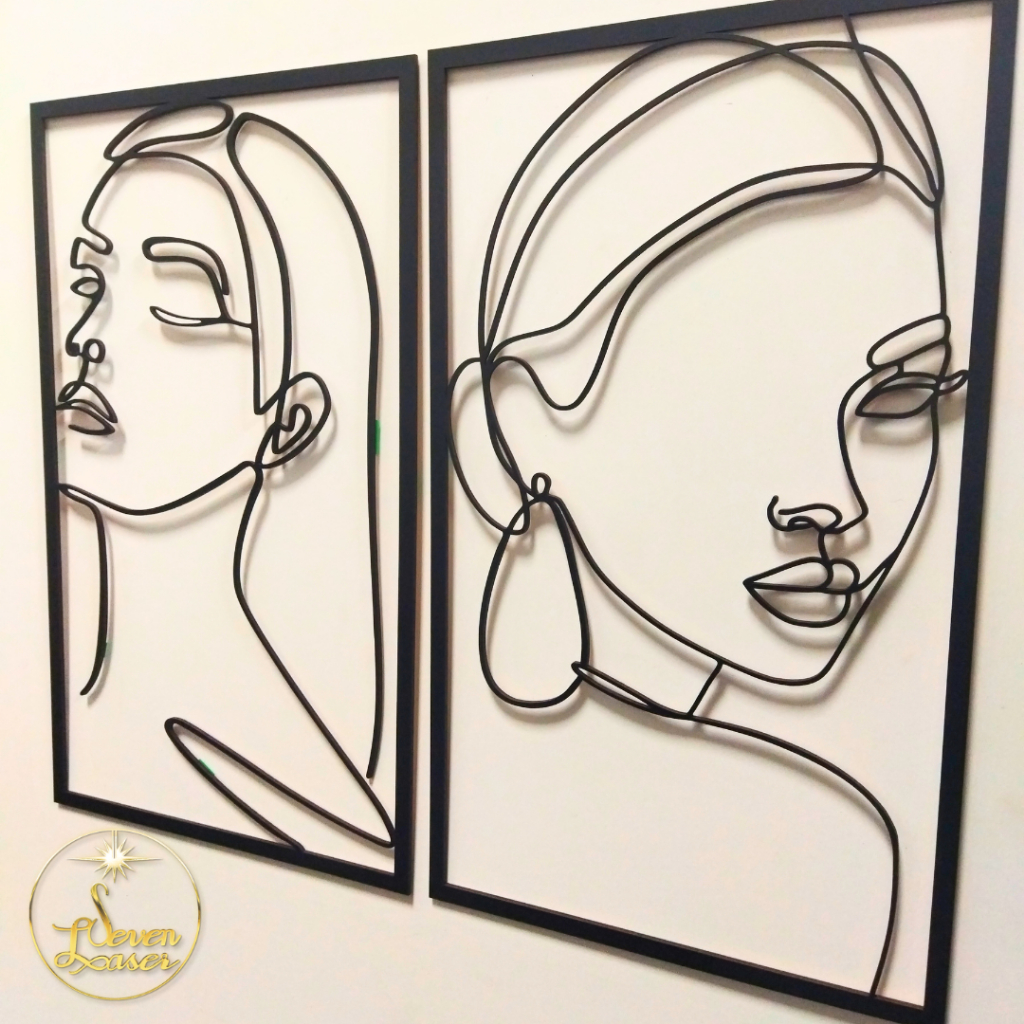 Quadros Decoração Kit Duo Faces Salão de Beleza Clínica De Estética Aplique De Parede Vazado Mdf 3mm