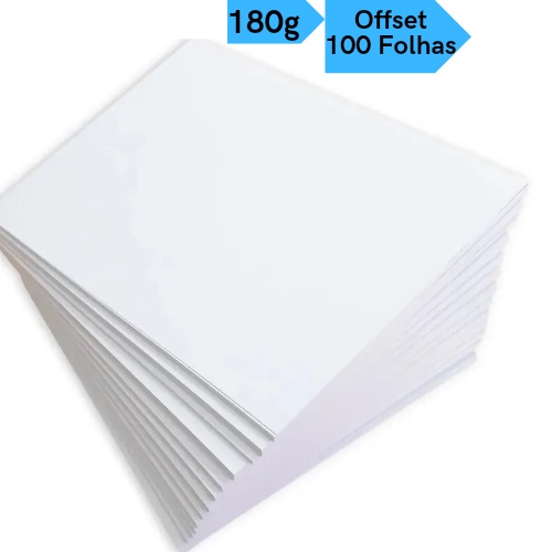 Papel Offset Opaline Liso 100 Folhas 180g A4 Branc