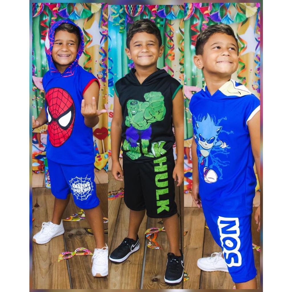 conjunto infantil menino fantasia infantil masculina de personagem