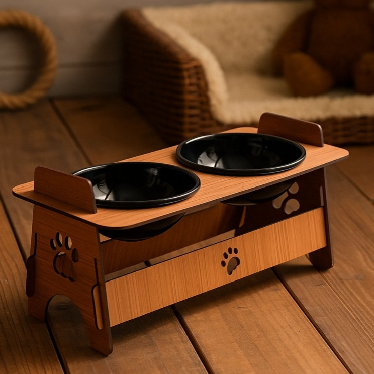 COMEDOURO PET ELEVADO PARA CACHORRO OU GATO COM TI