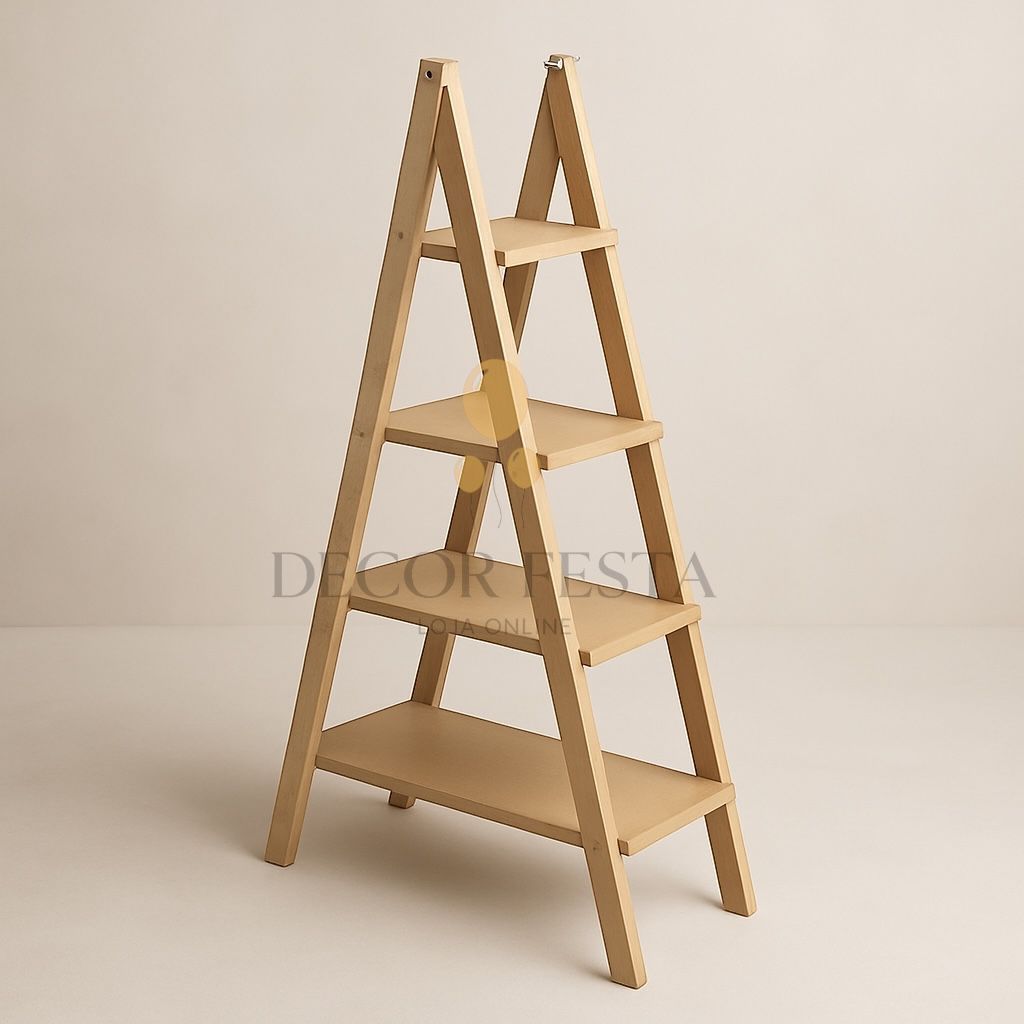 Escada 4 Andares Decoração Bolo Docinha Madeira Em mDf