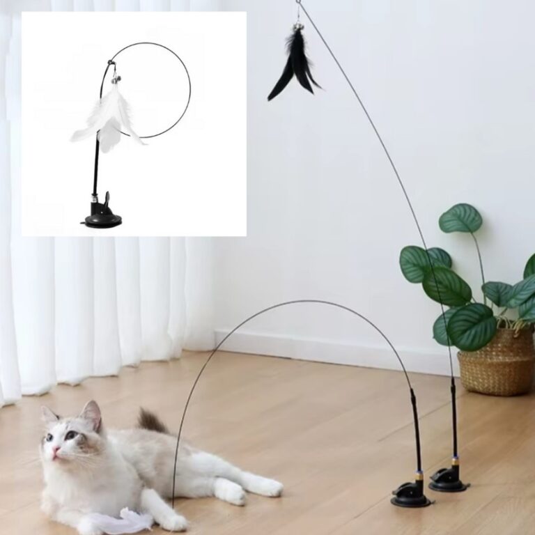 Brinquedo Interativo Varinha Pena Com Ventosa Que 