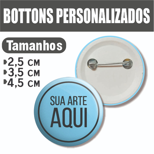 3 Bottons Personalizado 2,5cm 3,5cm 4,5cm Boton Bo