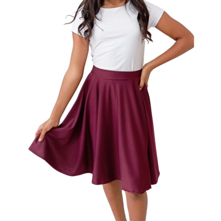 Saia Godê Infantil Vinho/ bege Moda Evangélica