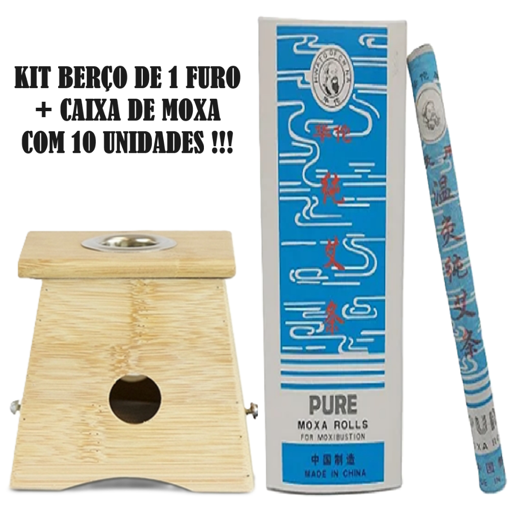Moxa Bastão Artemísia 10 Unidades + Berço 1 Furo