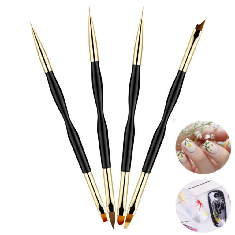 Kit de 4 Pincel Duplo Luxo Dentista Resina Odonto 