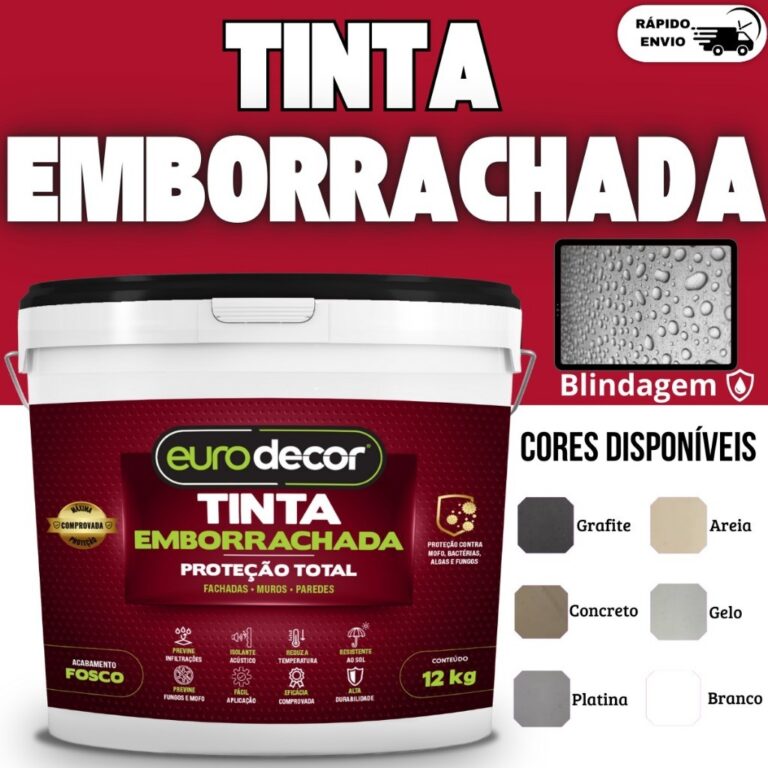 Tinta Emborrachada 12kg Impermeabilizante Várias 