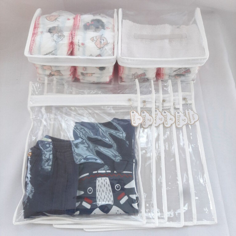 Kit 6 Saquinhos Bebe Gestante Organizador Mala Mat