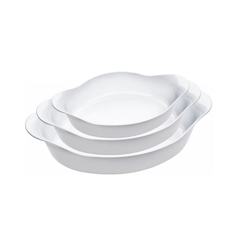 Conjunto de Assadeiras Nadir Opaline em Vidro 3 Pe