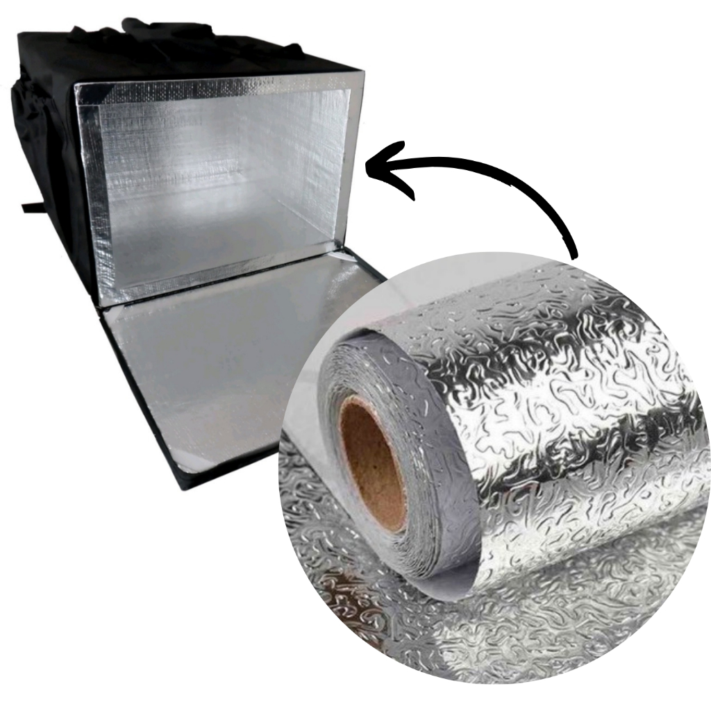 Papel Alumínio Adesivo Para Forrar Isopor Térmico Ambulante Delivery Motoboy Bag De Ifood Entrega 2M