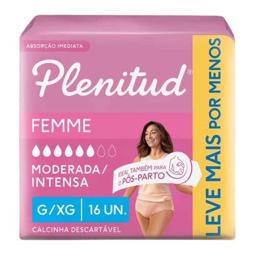 Roupa Íntima Plenitud Femme G/XG 16 Un