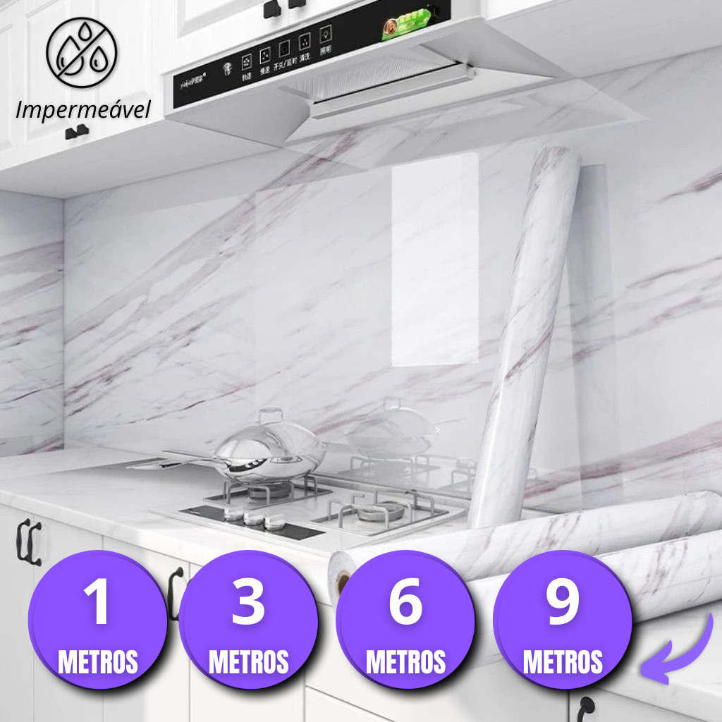 kit Papel de Parede Marmore 3, 5 e 10 Ultra Resistente Autoadesivo Sala Cozinha Banheiro