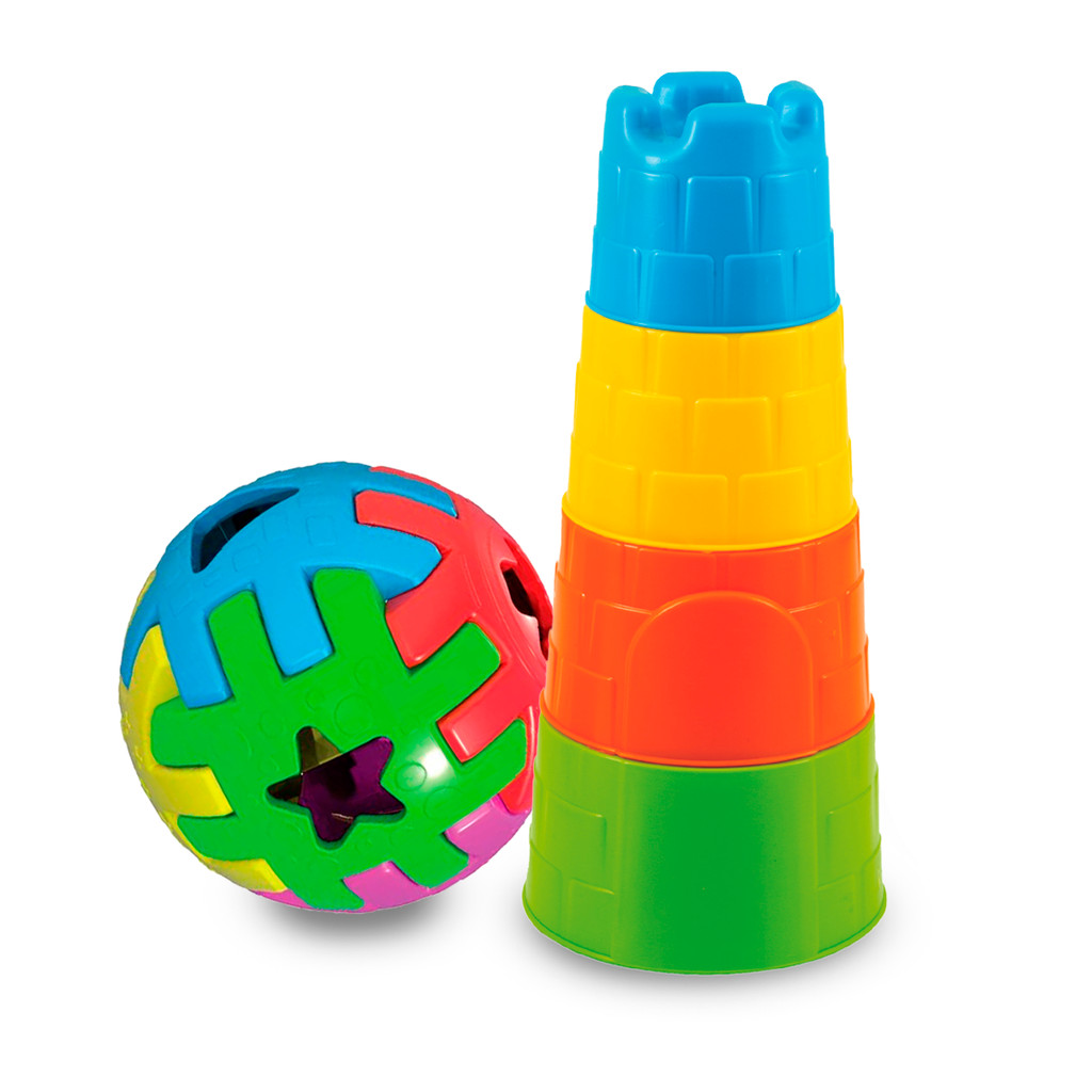 Brinquedos Educativos 1 ano Bebê Menino e Menina – Torre + Bola