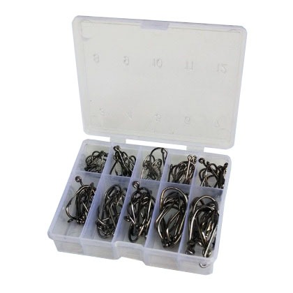 Kit Com 100 Anzóis Aço Carbono #3 Ao #12 + Caixa