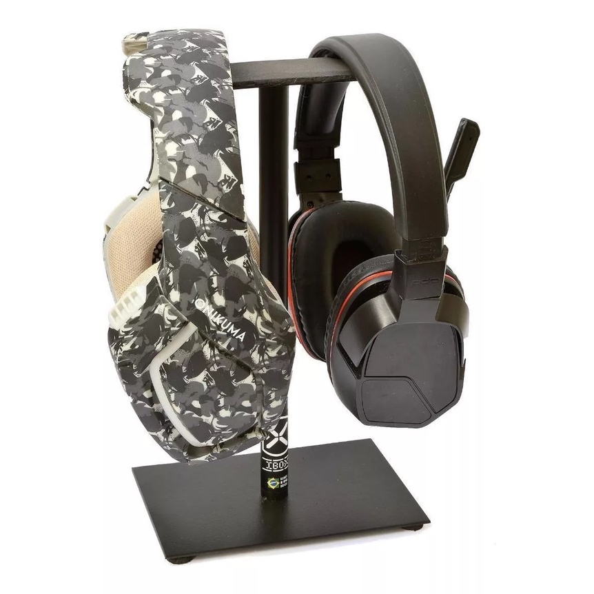 Suporte Fone De Ouvido Headset Duplo Para Mesa