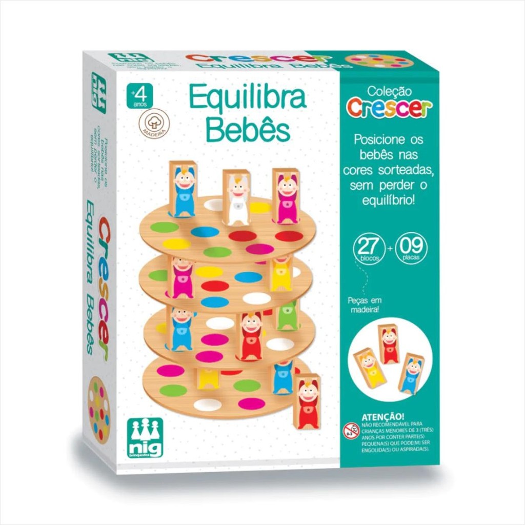 Brinquedo Educativo Equilibra Bebês Nig 0453 Madeira 4+ Anos