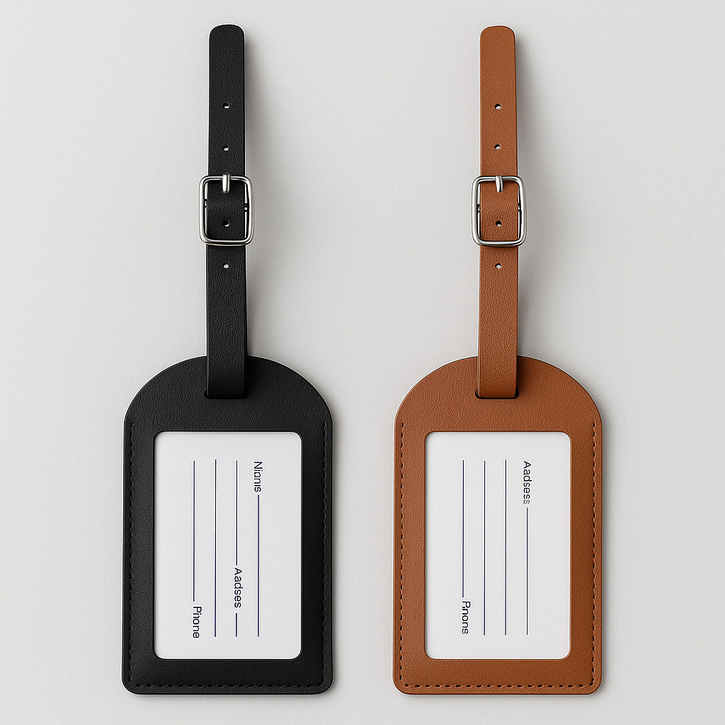 Kit 4 Tag Identificador de Mala em Couro PU