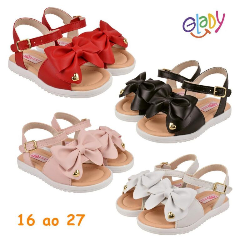 Sandália Infantil Menina Casual Luxo Com Laço Co