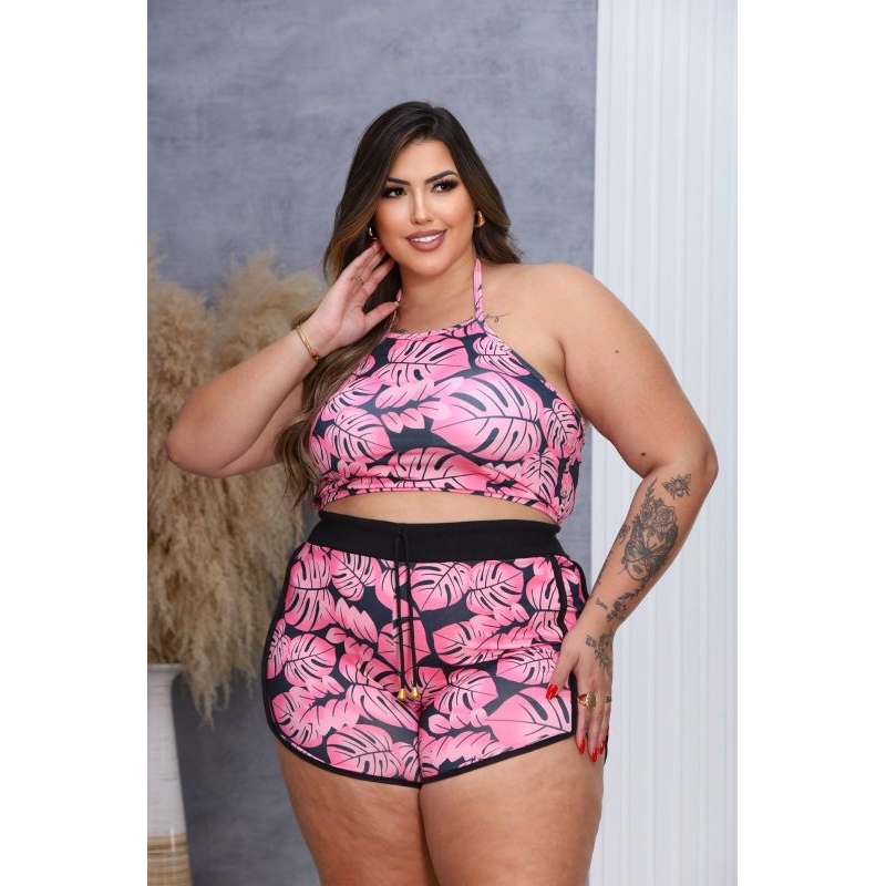 CONJUNTO 3 PEÇAS (BIQUINI COM BOJO E COM FORRO + SHORTS)