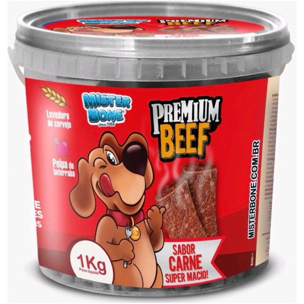Bifinho 1 e 2 KG Petiscos Mr Bone Cães Cachorro Pet Premium – CARNE