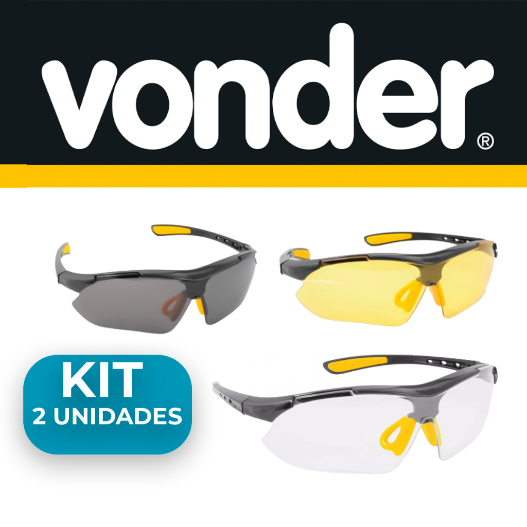 Óculos De Segurança Trabalho Epi Vonder Anti Risco Modelo Boxer Proteção Envio Imediato