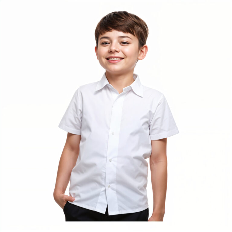 Camisa Social Manga longa Infantil Manga Curta Lis