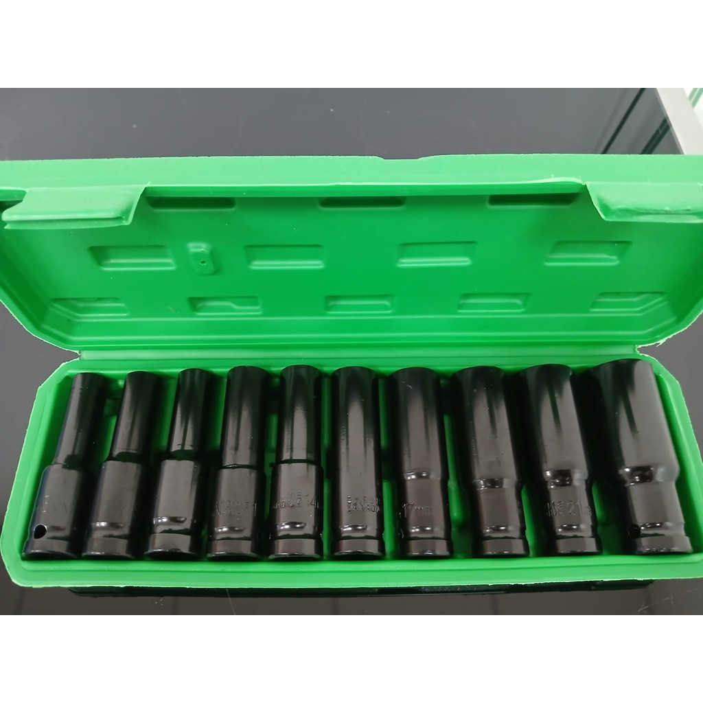 Kit Jogo De Soquete  Impacto Longo 1/2  10 A 24mm 10pçs