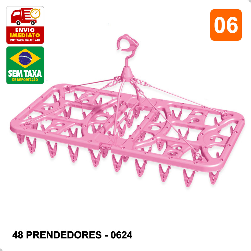 Varal Retrátil Multiuso Roupas Íntimas 48 36 26 Prendedores LigBrin