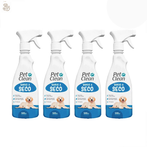 Banho a Seco Spray Sem Enxágue para Cachorro e Ga