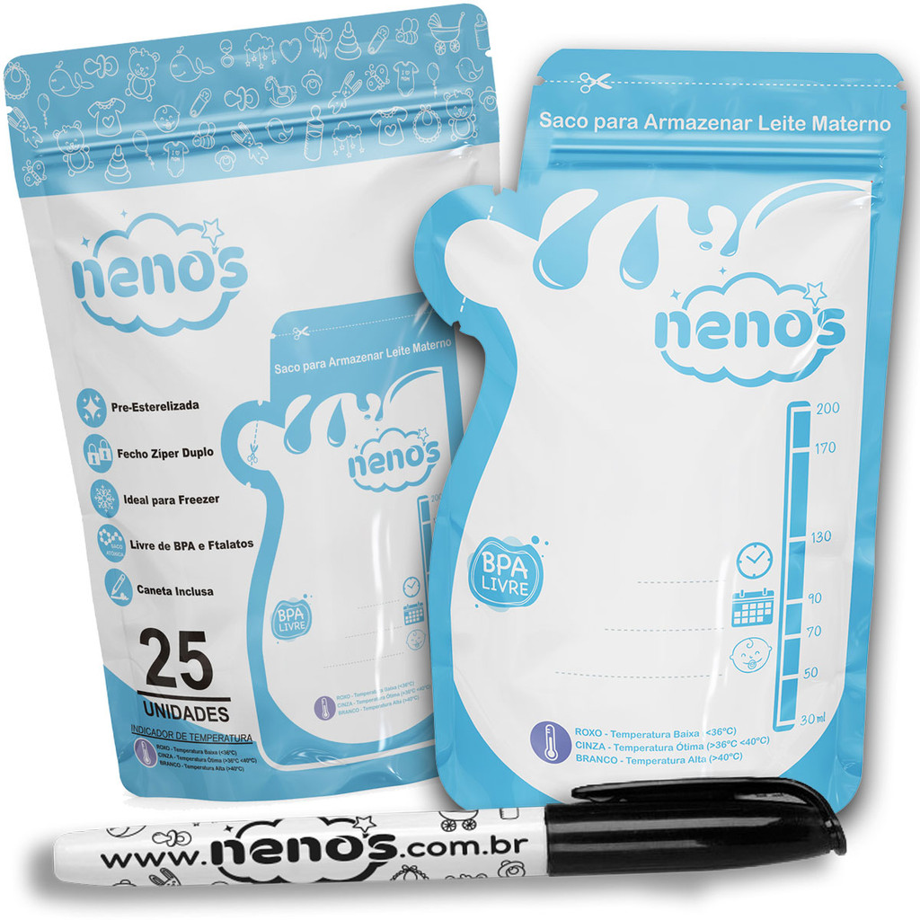 Sacos Para Armazenar Leite Materno de 250ml – NENOS