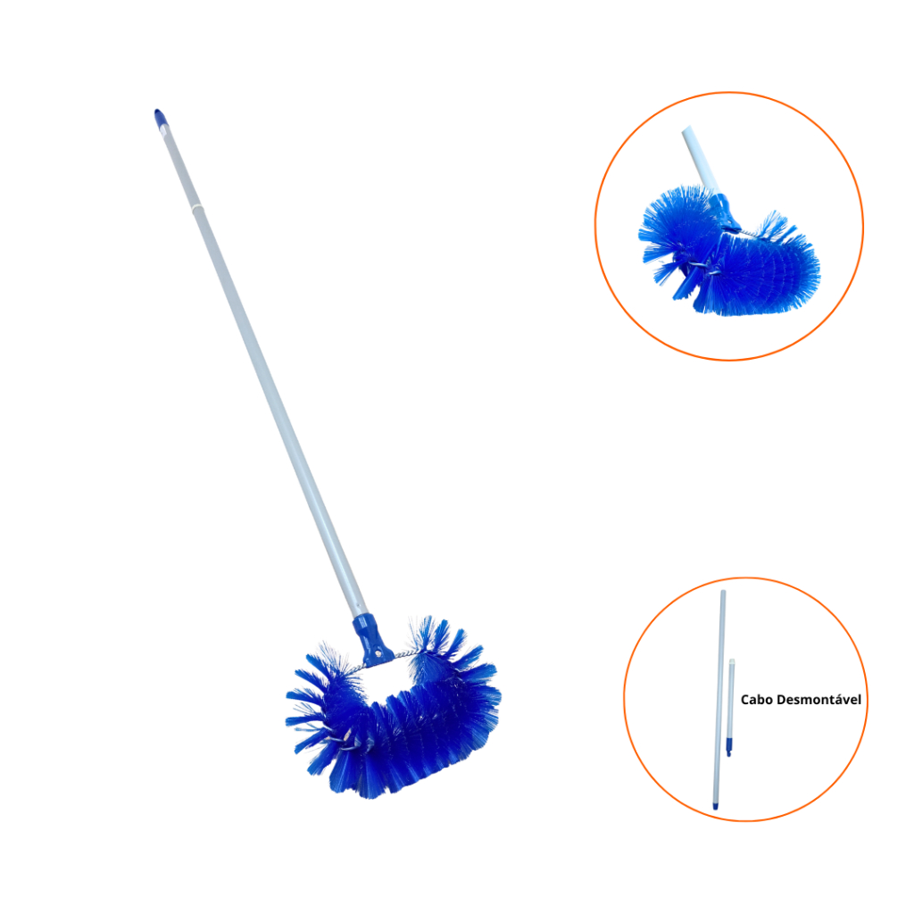 Escova para Limpeza Resfriador de Leite a Granel com Cabo de Aluminio de 1,30 metros