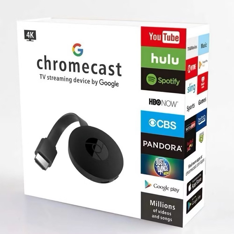Chromecast G2 4K Ultra HD Transmissão De TV Streaming  Google Dispositivo partilha de ecrã