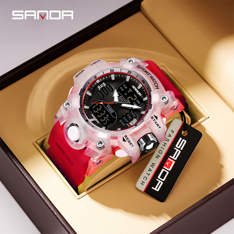 Top Novo 2024 SANDA 6126 Marca De Luxo Relógios Masculinos 50M À Prova Dwaterproof Água Esportes Mil